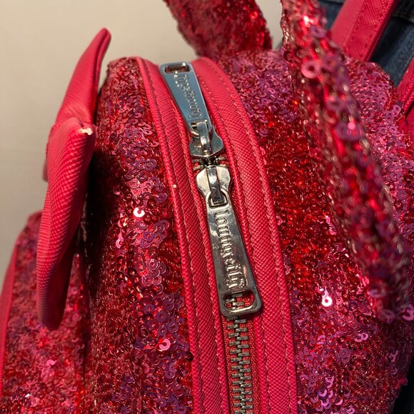 Loungefly Disney Parks Hot Pink Sequin Mini Backpack - Discontinued, Pre-Loved - Picture 14 of 14